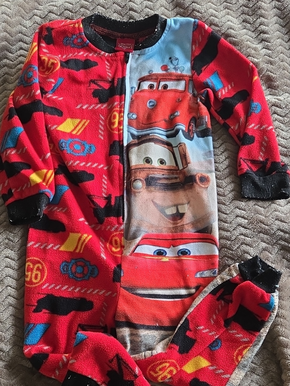 Red Cars-Print Kids One-Piece Pajamas 3T